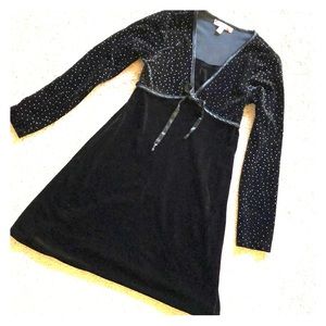 Black and silver velvet dress